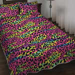 Trippy Psychedelic Leopard Print Quilt Bed Set
