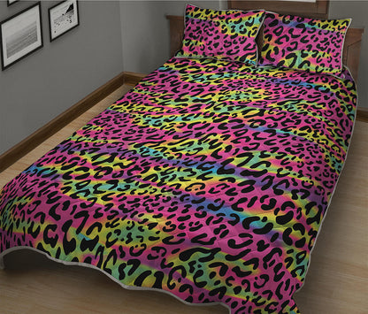 Trippy Psychedelic Leopard Print Quilt Bed Set