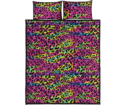Trippy Psychedelic Leopard Print Quilt Bed Set