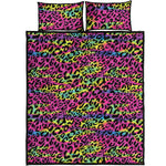 Trippy Psychedelic Leopard Print Quilt Bed Set