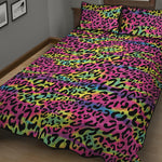 Trippy Psychedelic Leopard Print Quilt Bed Set