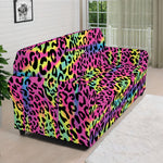 Trippy Psychedelic Leopard Print Sofa Cover