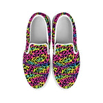 Trippy Psychedelic Leopard Print White Slip On Shoes