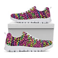 Trippy Psychedelic Leopard Print White Running Shoes