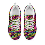 Trippy Psychedelic Leopard Print White Sneakers