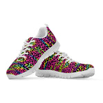 Trippy Psychedelic Leopard Print White Sneakers