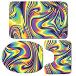 Trippy Rave Print 3 Piece Bath Mat Set