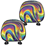 Trippy Rave Print Car Headrest Covers