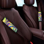 Trippy Rave Print Car Seat Belt Covers