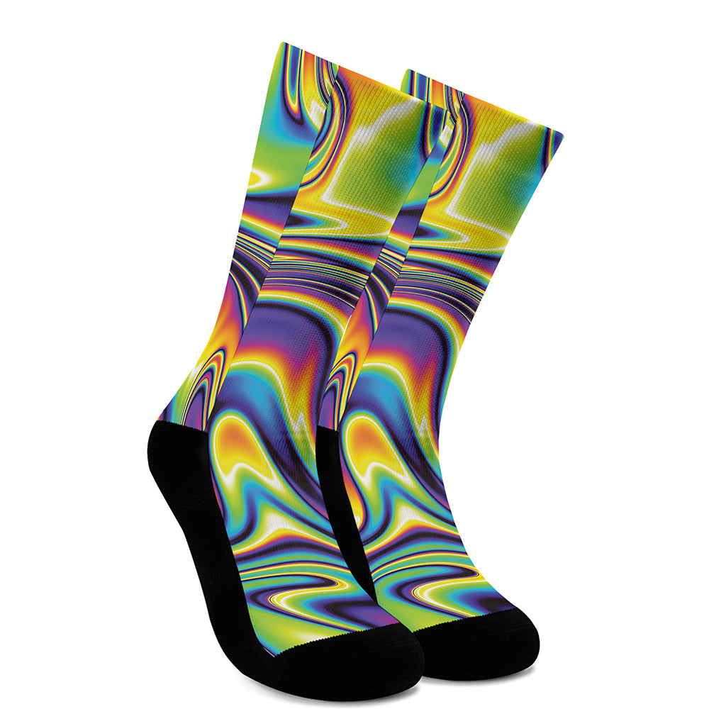 Trippy Rave Print Crew Socks