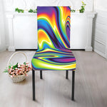 Trippy Rave Print Dining Chair Slipcover
