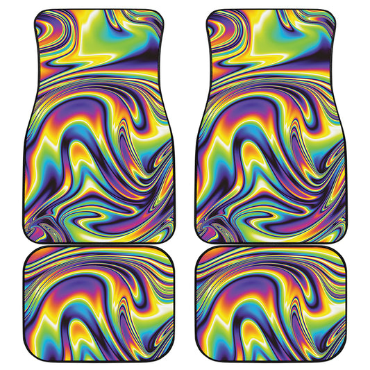 Trippy Rave Print Front and Back Car Floor Mats