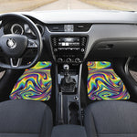 Trippy Rave Print Front Car Floor Mats