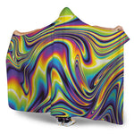Trippy Rave Print Hooded Blanket