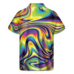 Trippy Rave Print Men's Short Sleeve Shirt