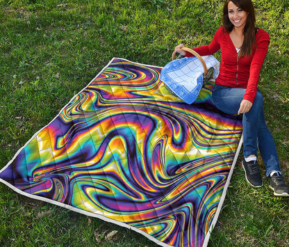 Trippy Rave Print Quilt
