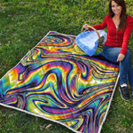 Trippy Rave Print Quilt