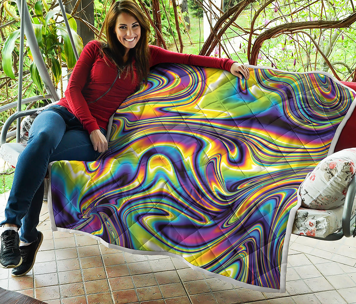 Trippy Rave Print Quilt