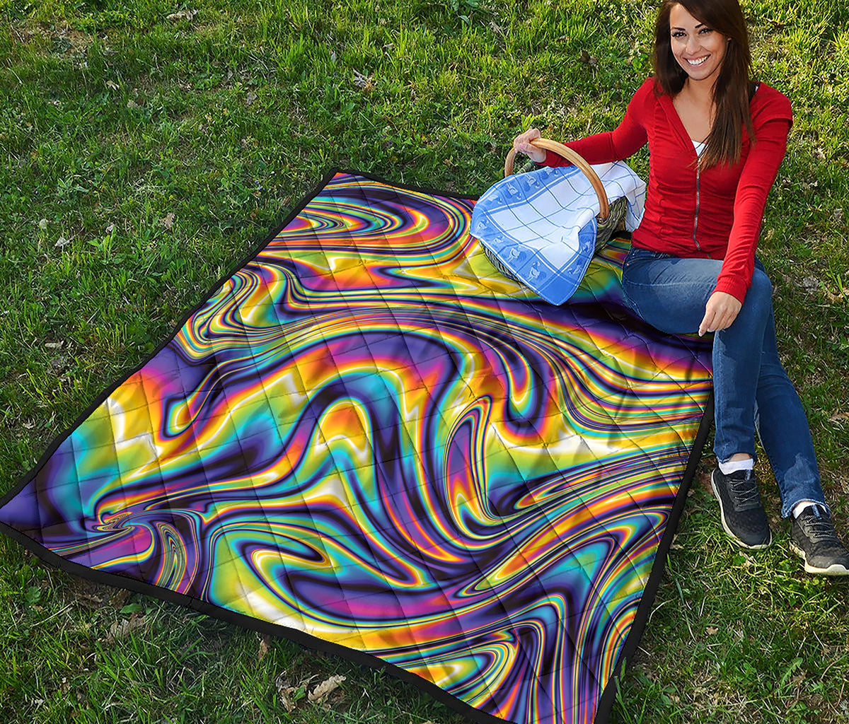 Trippy Rave Print Quilt