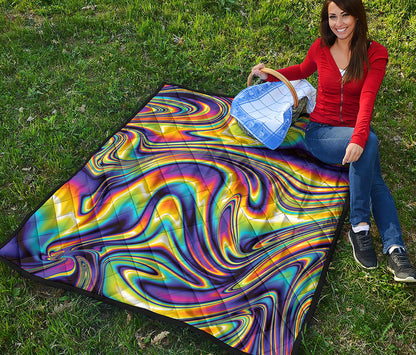 Trippy Rave Print Quilt
