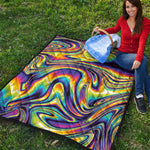 Trippy Rave Print Quilt