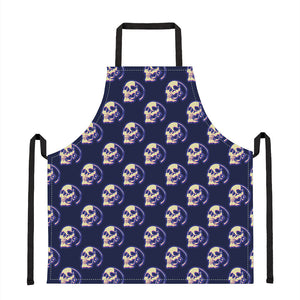 Trippy Skull Pattern Print Apron