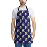 Trippy Skull Pattern Print Apron