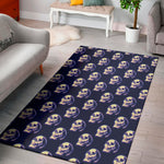 Trippy Skull Pattern Print Area Rug