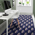 Trippy Skull Pattern Print Area Rug