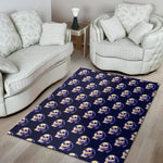 Trippy Skull Pattern Print Area Rug