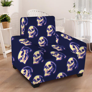 Trippy Skull Pattern Print Armchair Slipcover