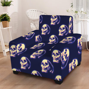 Trippy Skull Pattern Print Armchair Slipcover