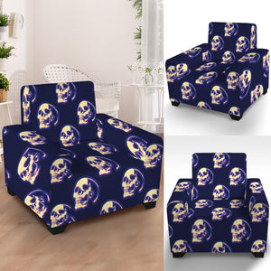 Trippy Skull Pattern Print Armchair Slipcover