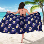 Trippy Skull Pattern Print Beach Sarong Wrap