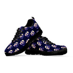 Trippy Skull Pattern Print Black Sneakers