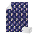 Trippy Skull Pattern Print Blanket