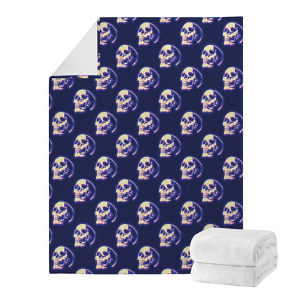 Trippy Skull Pattern Print Blanket