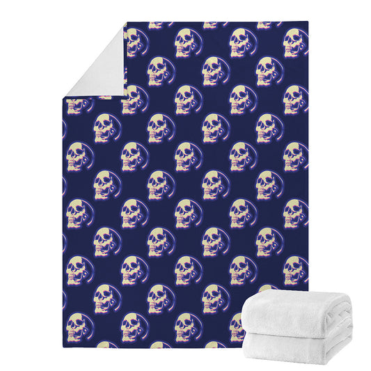 Trippy Skull Pattern Print Blanket