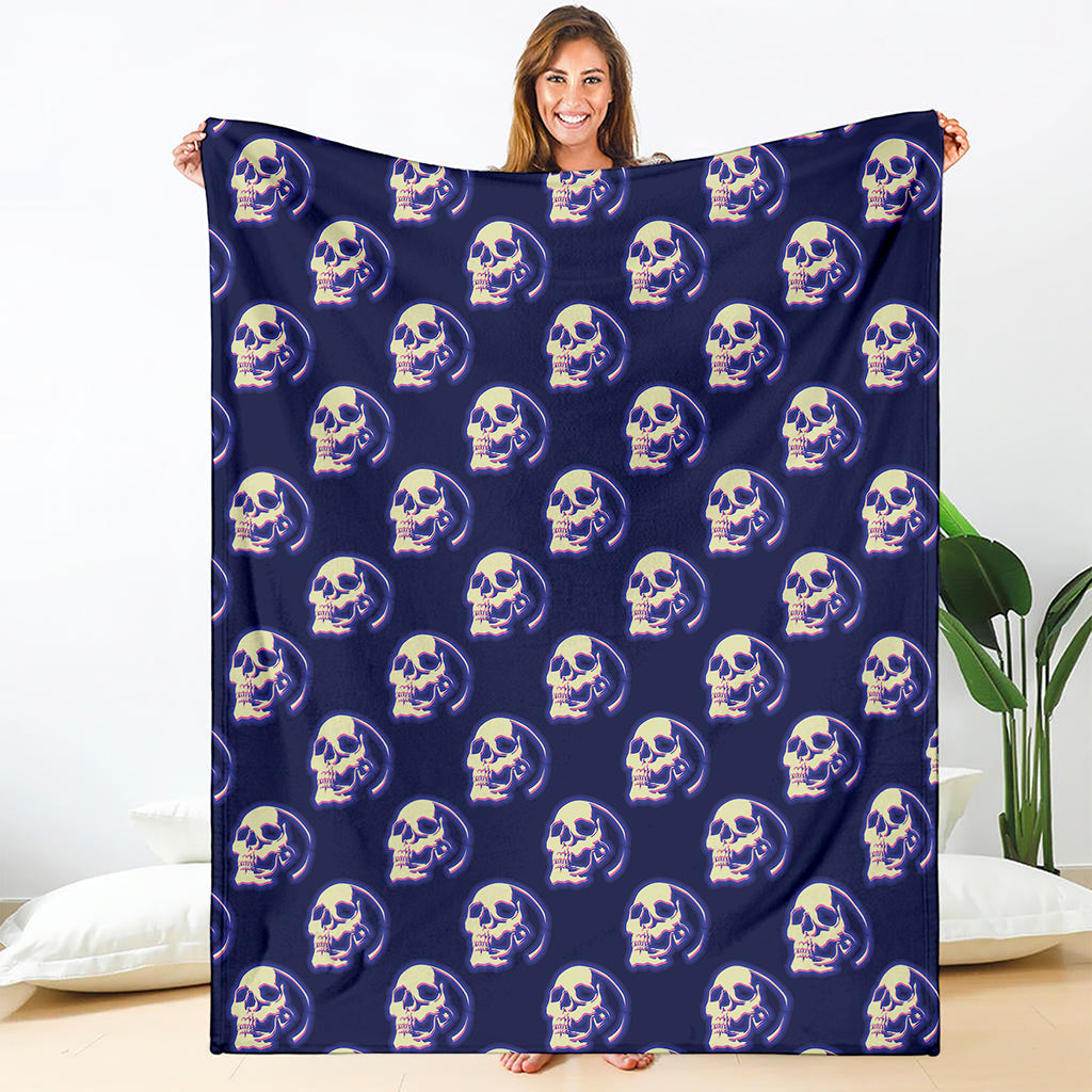 Trippy Skull Pattern Print Blanket