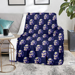 Trippy Skull Pattern Print Blanket