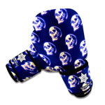 Trippy Skull Pattern Print Boxing Gloves