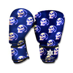 Trippy Skull Pattern Print Boxing Gloves