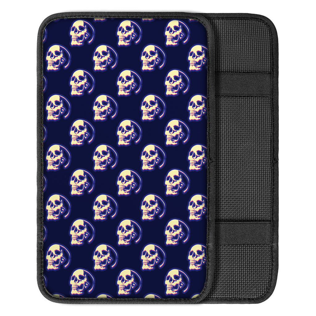 Trippy Skull Pattern Print Car Center Console Cover