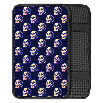 Trippy Skull Pattern Print Car Center Console Cover
