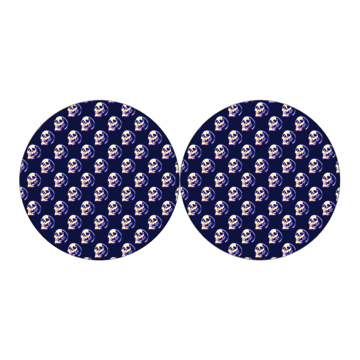 Trippy Skull Pattern Print Car Coasters