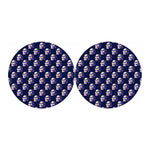 Trippy Skull Pattern Print Car Coasters