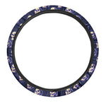 Trippy Skull Pattern Print Car Steering Wheel Cover