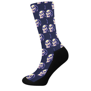 Trippy Skull Pattern Print Crew Socks