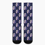 Trippy Skull Pattern Print Crew Socks
