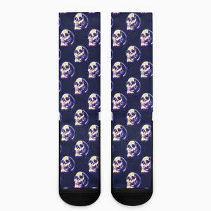 Trippy Skull Pattern Print Crew Socks